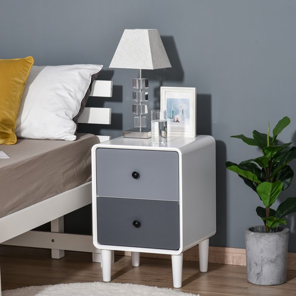 Nordic Side Cabinet Nightstand Organizer With Drawer For Bedroom, Living