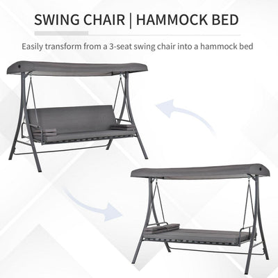 2-in-1 Patio 3 Seater Swing Chair Hammock