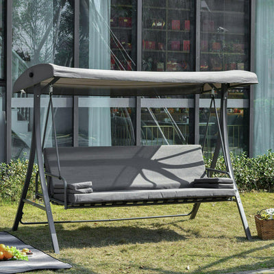 2-in-1 Patio 3 Seater Swing Chair Hammock