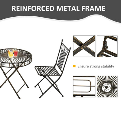 3 Piece Garden Bistro Set- Bronze