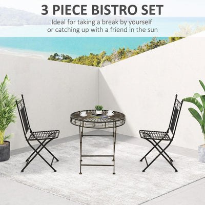 3 Piece Garden Bistro Set- Bronze