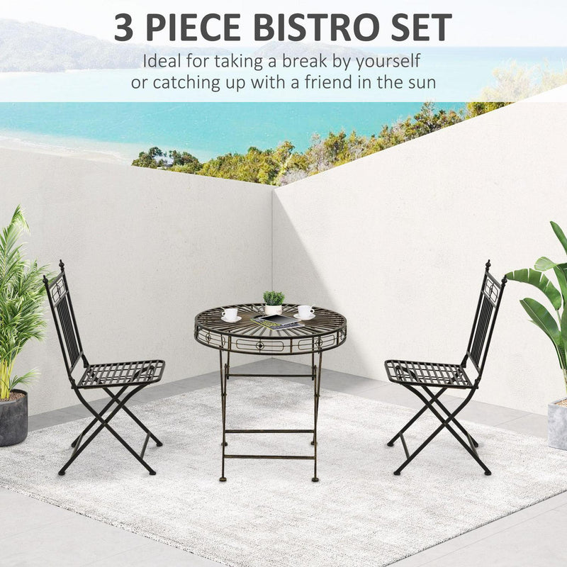 3 Piece Garden Bistro Set- Bronze