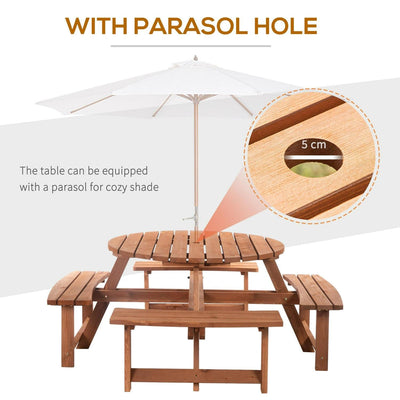 8-Seater Wooden Picnic Set-Fir Wood