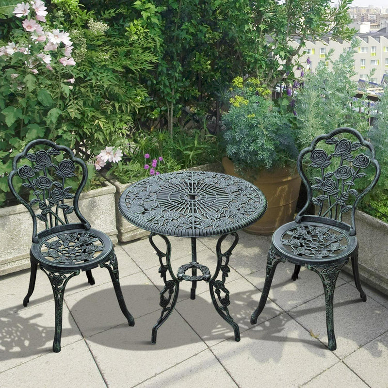 Cast Aluminium Outdoor Patio Garden Bistro-Green