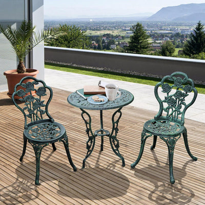 Cast Aluminium Outdoor Patio Garden Bistro-Green