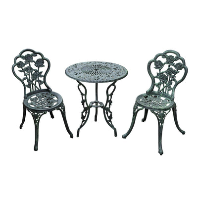 Cast Aluminium Outdoor Patio Garden Bistro-Green