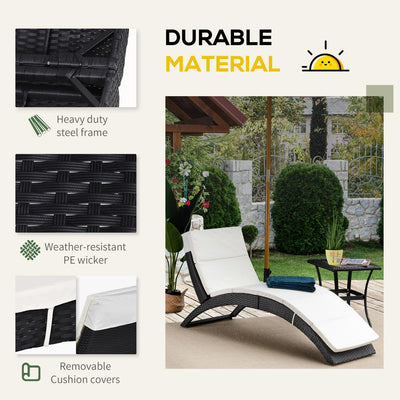 Outdoor PE Rattan Lounger- Black