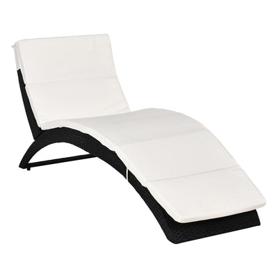 Outdoor PE Rattan Lounger- Black