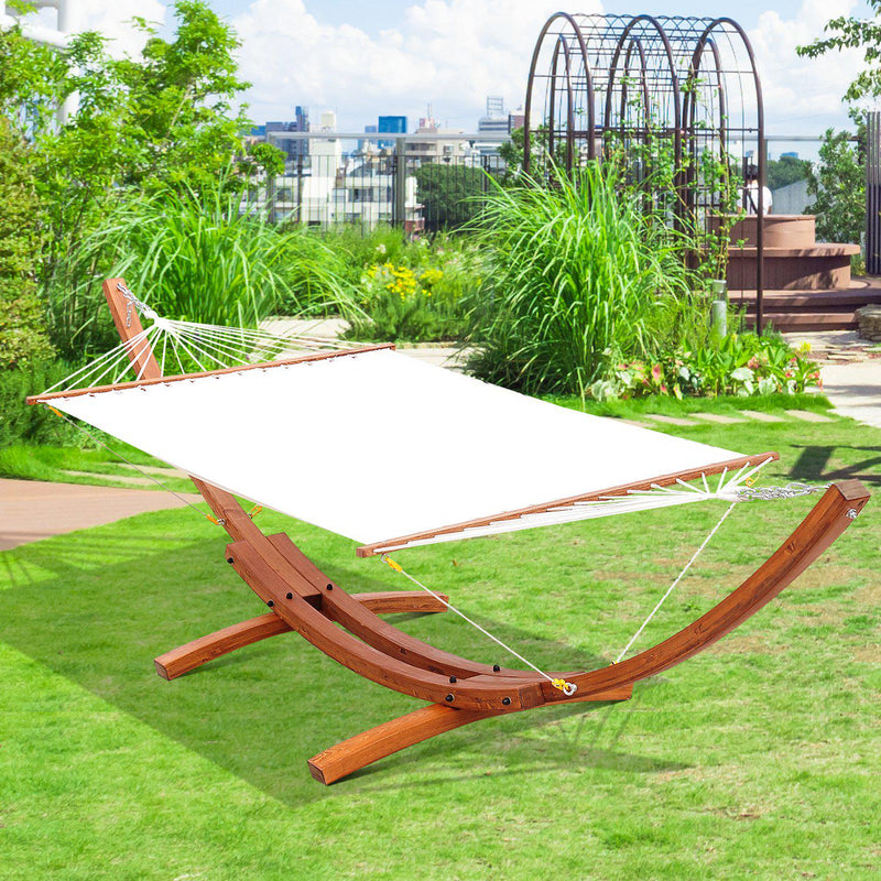 Wooden Double Hammock Bed-White