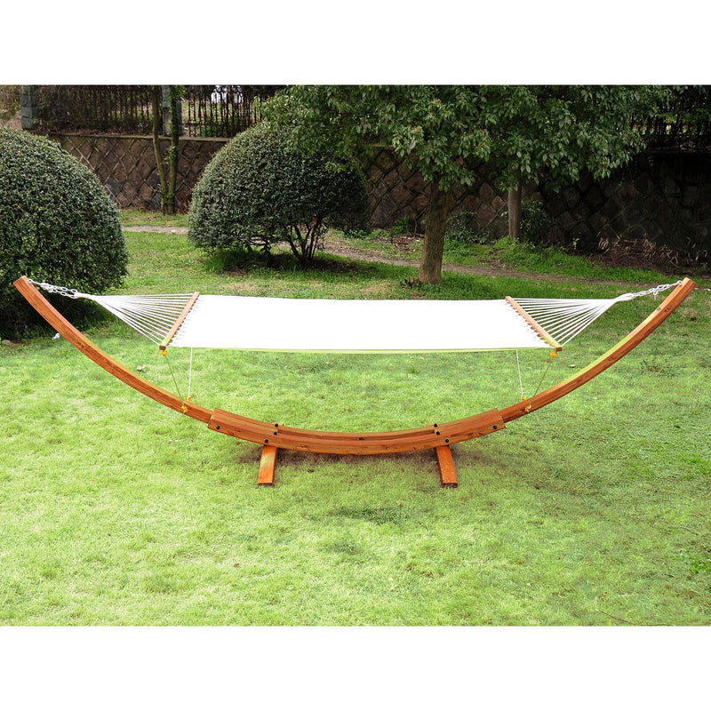 Wooden Double Hammock Bed-White