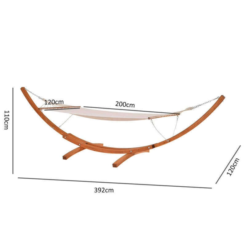 Wooden Double Hammock Bed-White