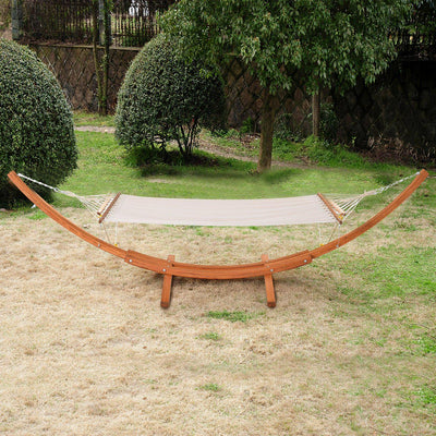 Wooden Double Hammock Bed-White