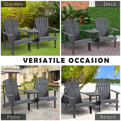 Wooden Outdoor Double Adirondack Chairs