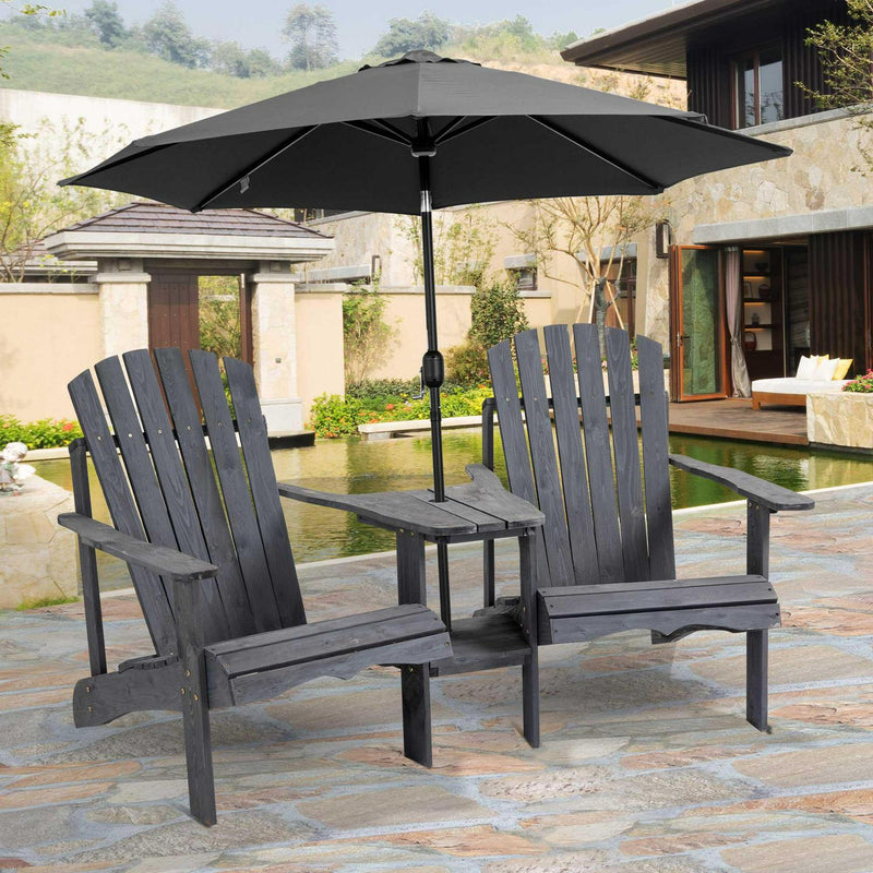 Wooden Outdoor Double Adirondack Chairs