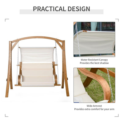 Wooden Porch A-Frame Swing Chair