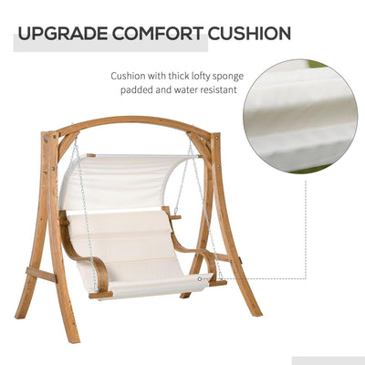 Wooden Porch A-Frame Swing Chair