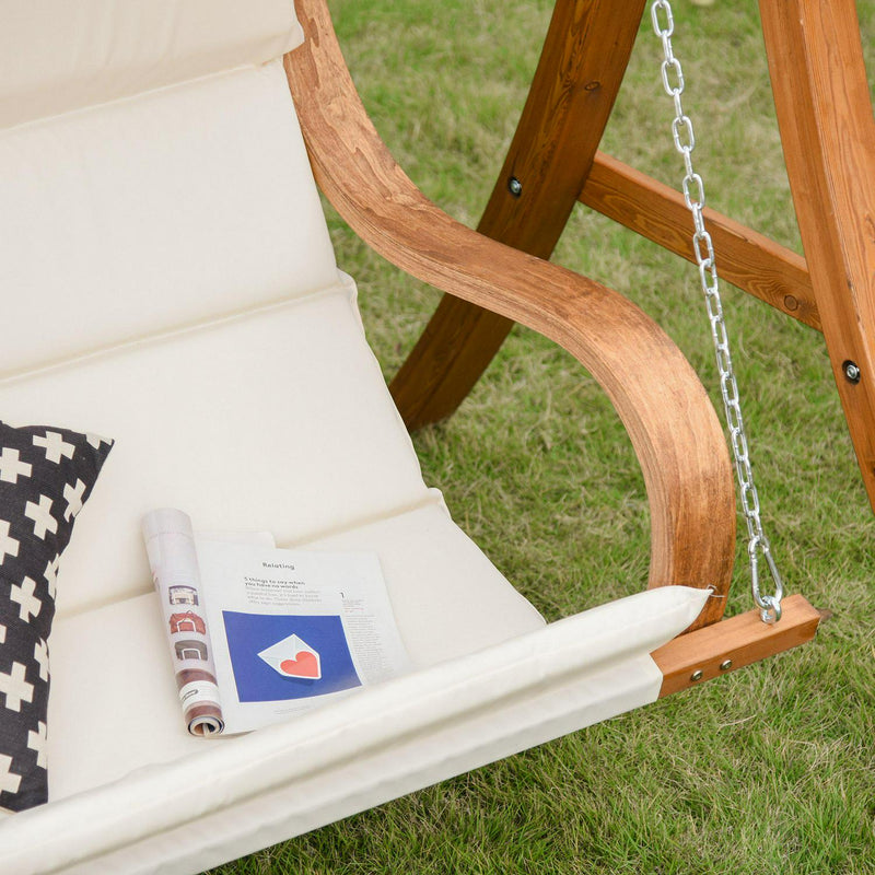 Wooden Porch A-Frame Swing Chair