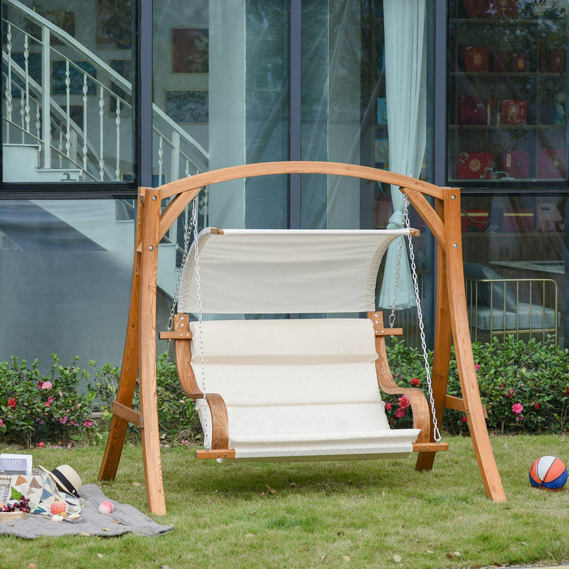 Wooden Porch A-Frame Swing Chair