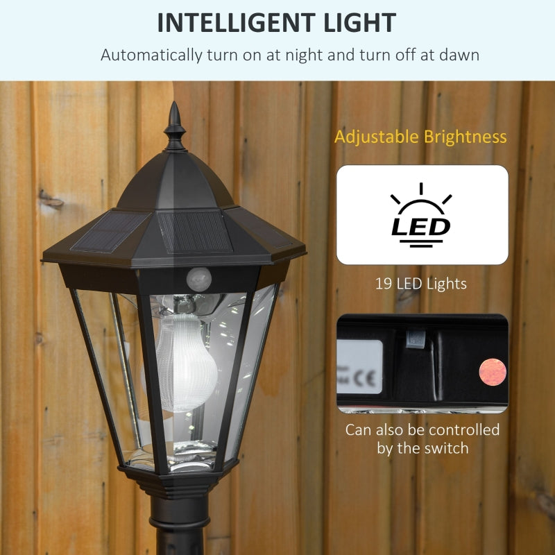 1.9M Garden Lamp Post Light, Black