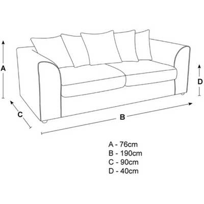 Rockford Deluxe Velvet 3 Seater Sofa