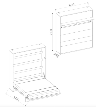 BC-13 Vertical Wall Bed Concept 180cm