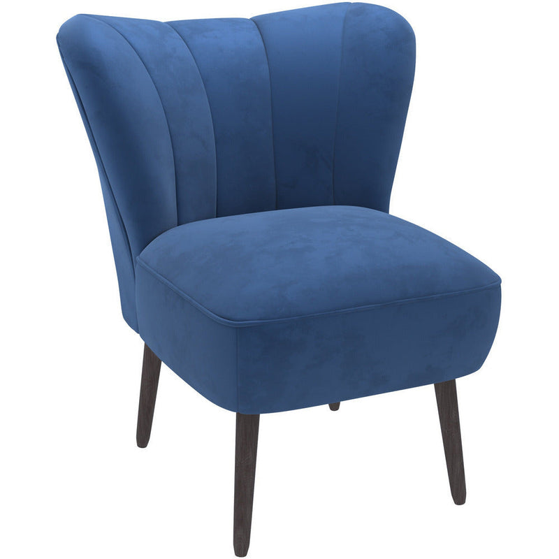 Sophia Pleated Blue Fabric Chair