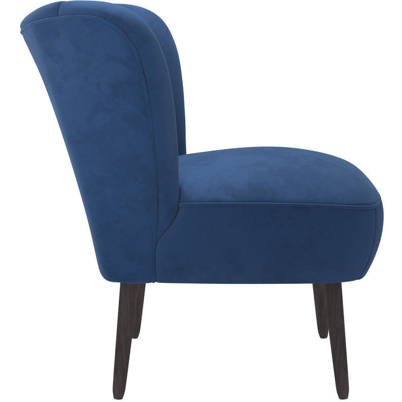 Sophia Pleated Blue Fabric Chair