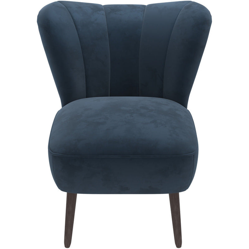 Sophia Pleated Navy Fabric Chair