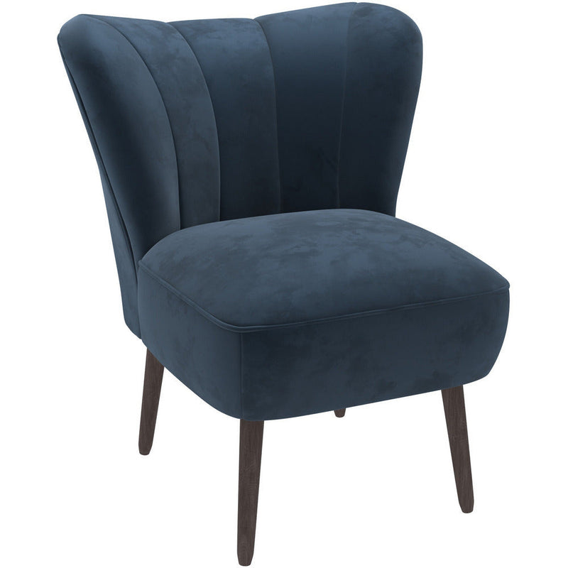 Sophia Pleated Navy Fabric Chair