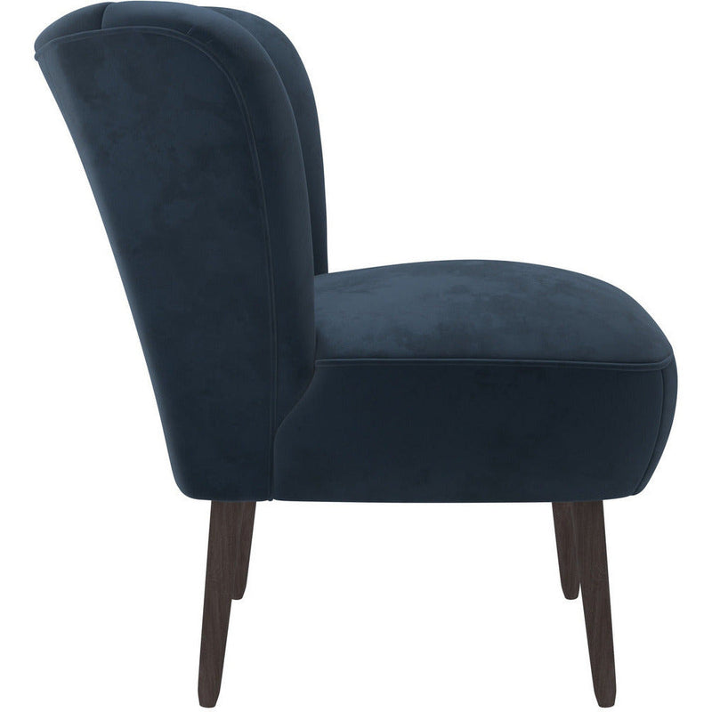 Sophia Pleated Navy Fabric Chair