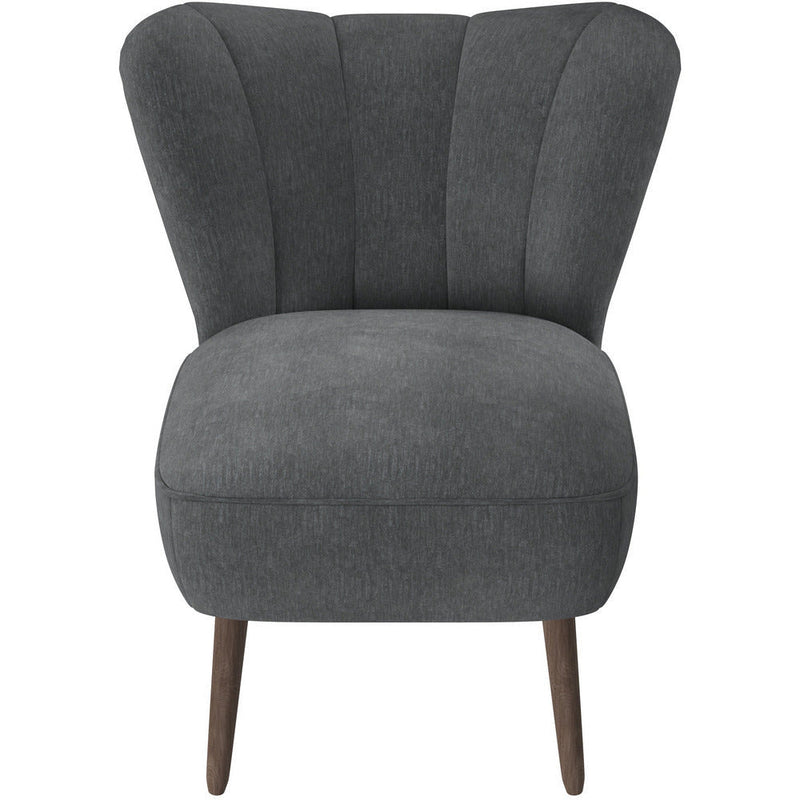 Sophia Pleated Grey Fabric Chair