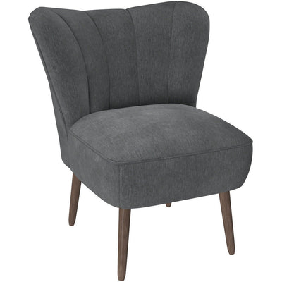 Sophia Pleated Grey Fabric Chair