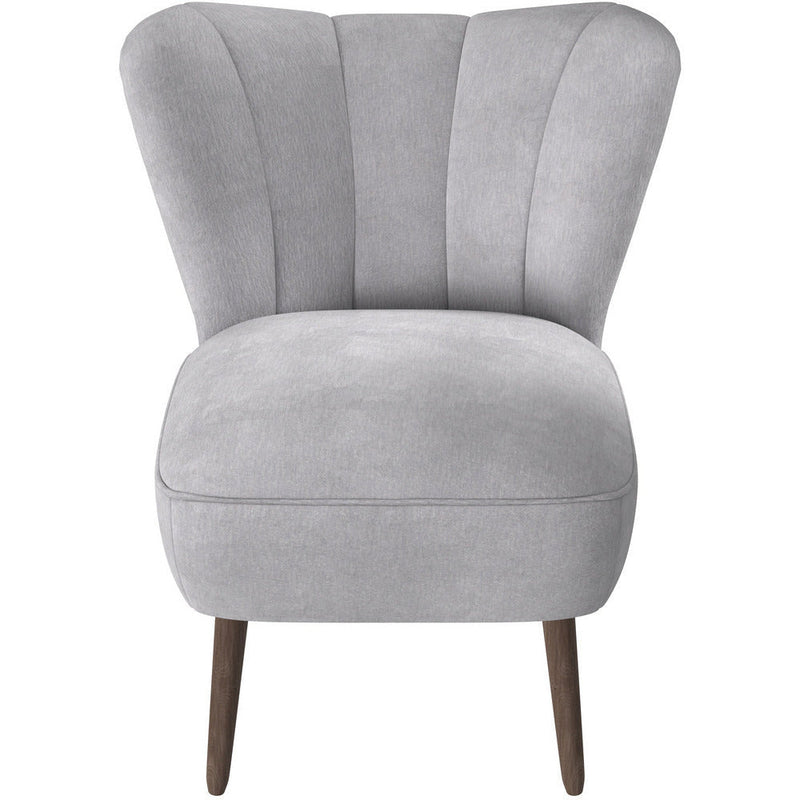 Sophia Pleated Silver Fabric Chair