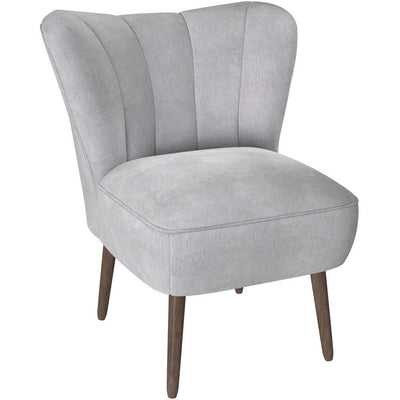 Sophia Pleated Silver Fabric Chair