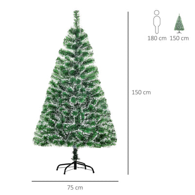 HOMCOM Artificial Christmas Tree, 1.5M-Green