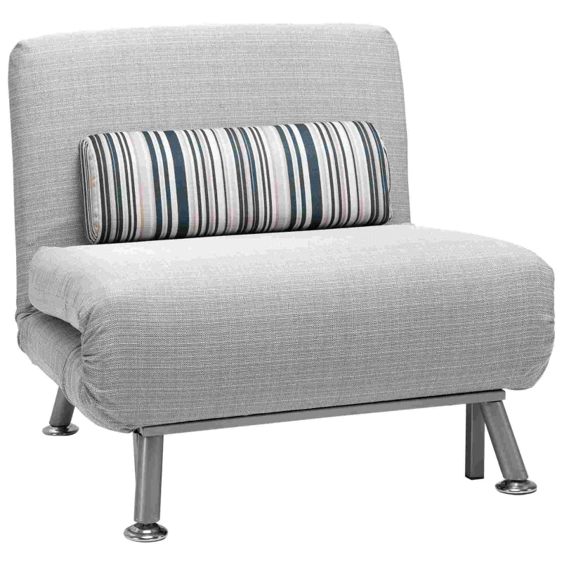 Adjustable Back Futon Sofa Chair - Grey