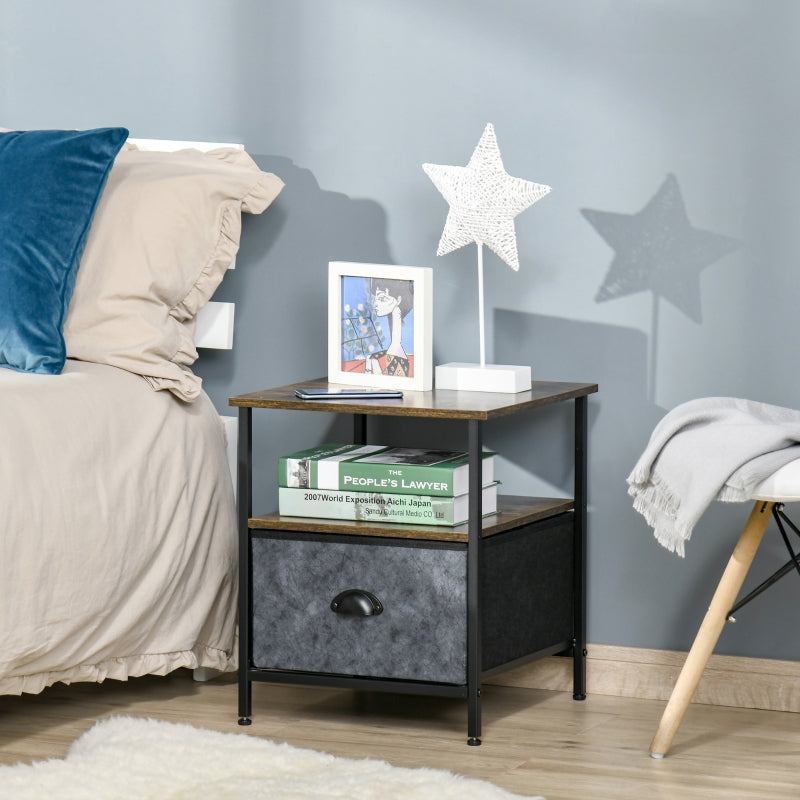 Bedside Table, Nightstand With Non-Woven Fabric Drawer