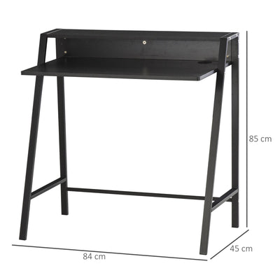 HOMCOM Writing Desk Computer Table Home Office PC Laptop Workstation Storage Shelf Color Black