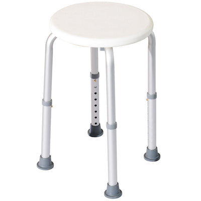 HOMCOM Adjustable Non-Slip Shower and Bath Stool,  32.5Wx41Dx35.5-54H cm-Cream White