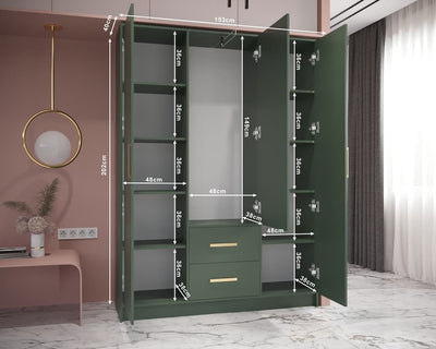 Berlin II Hinged Door Wardrobe 153cm