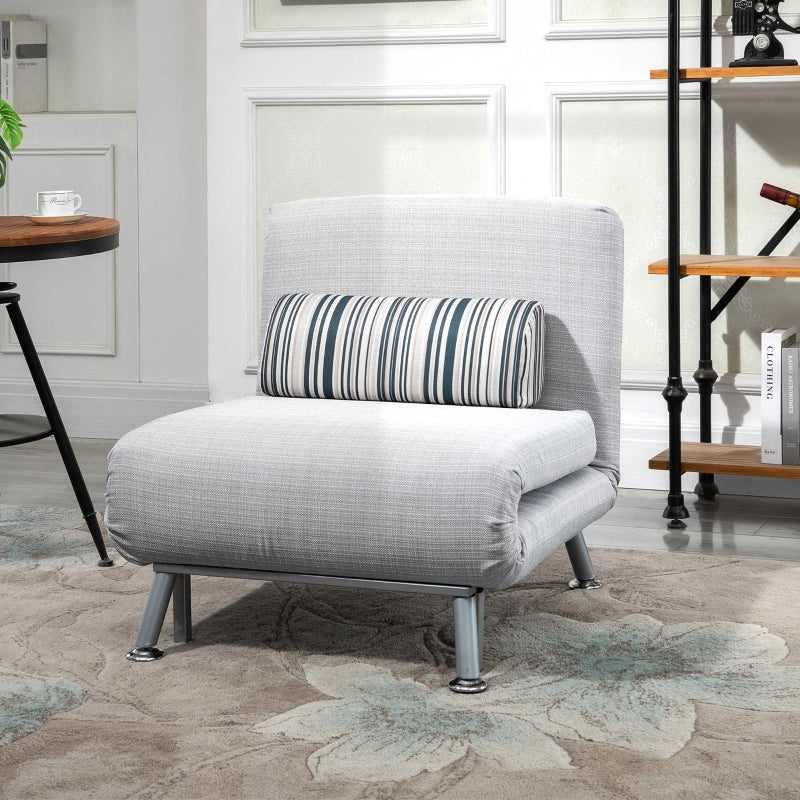 Adjustable Back Futon Sofa Chair - Grey