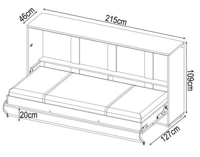 CP-06 Horizontal Wall Bed Concept 90cm