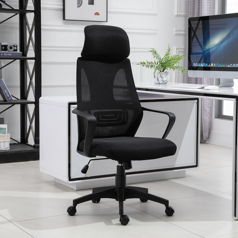 Mesh Ergonomic Home Office Chair, Headrest Black