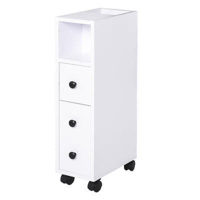 Particle Board Compact Bathroom Drawers White