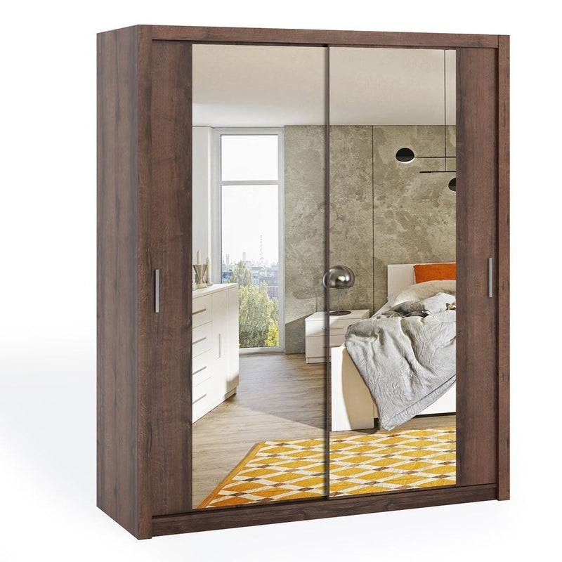 Bono Sliding Door Wardrobe With Mirrors 180cm