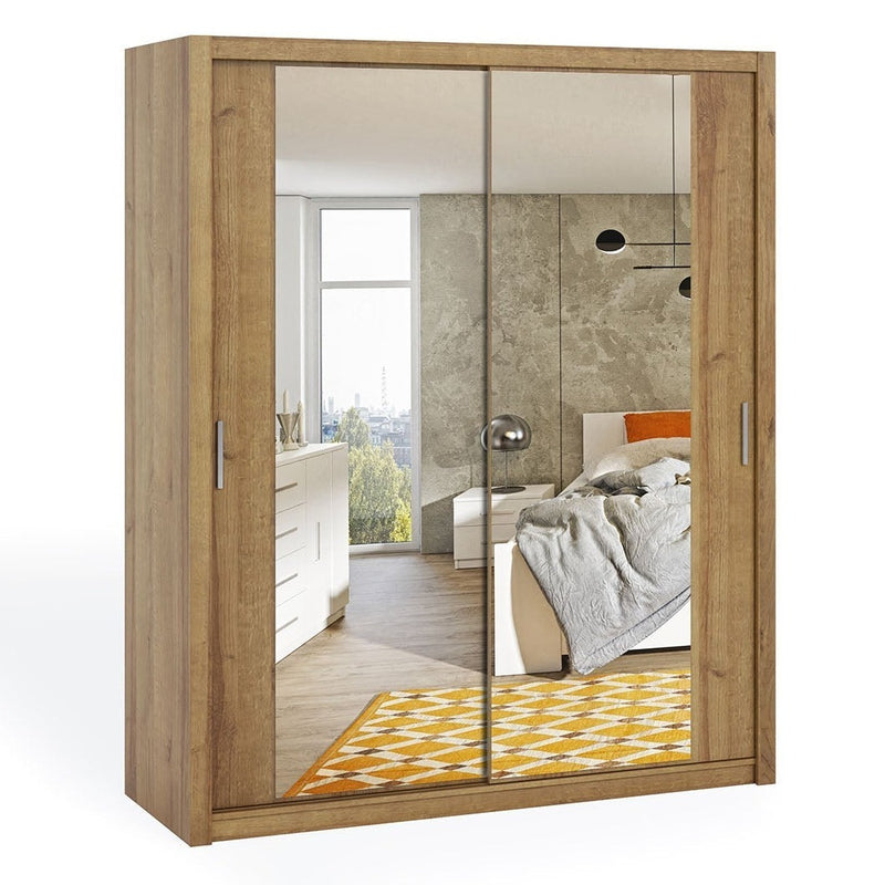 Bono Sliding Door Wardrobe With Mirrors 180cm