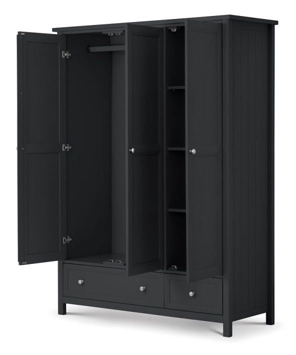 Maine 3 Door Combination Wardrobe - Anthracite