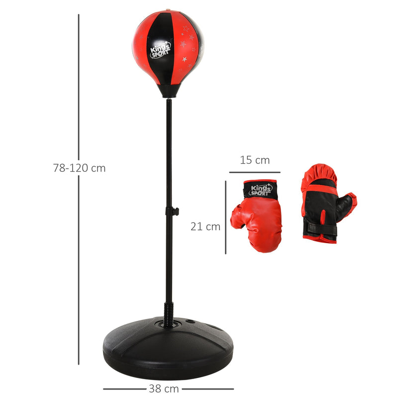 HOMCOM Boxing Punch Ball Set Ф38x78-120cm Fighting Game 360 Degree Rebound Spring PP PVC Adjustable Teenager