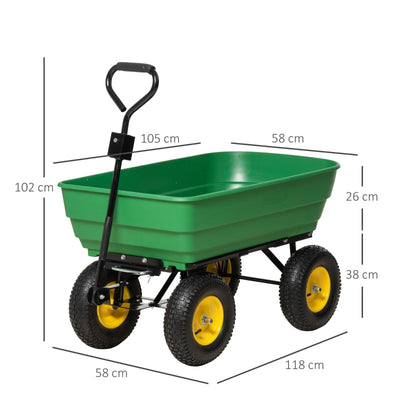 125 Litre Large Garden Cart , Green