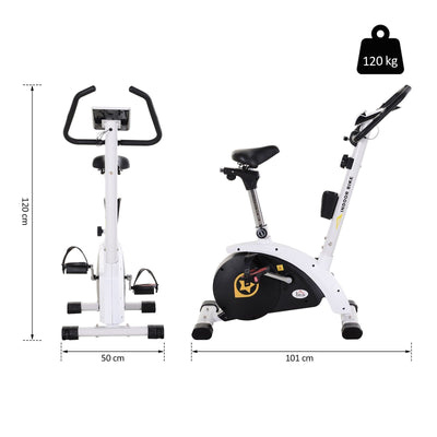 HOMCOM Exercise Bike Stationary Adjustable Height&Magnetic Recumbent Cycling w/ LCD, Phone Holder